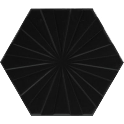 200X230MM HEX BLACK DECO (OS) (MATT) (A)
