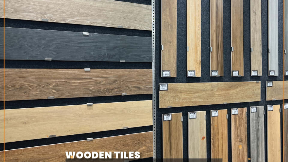 Wooden tiles display at Jubin BMS Puchong Kinrara showroom