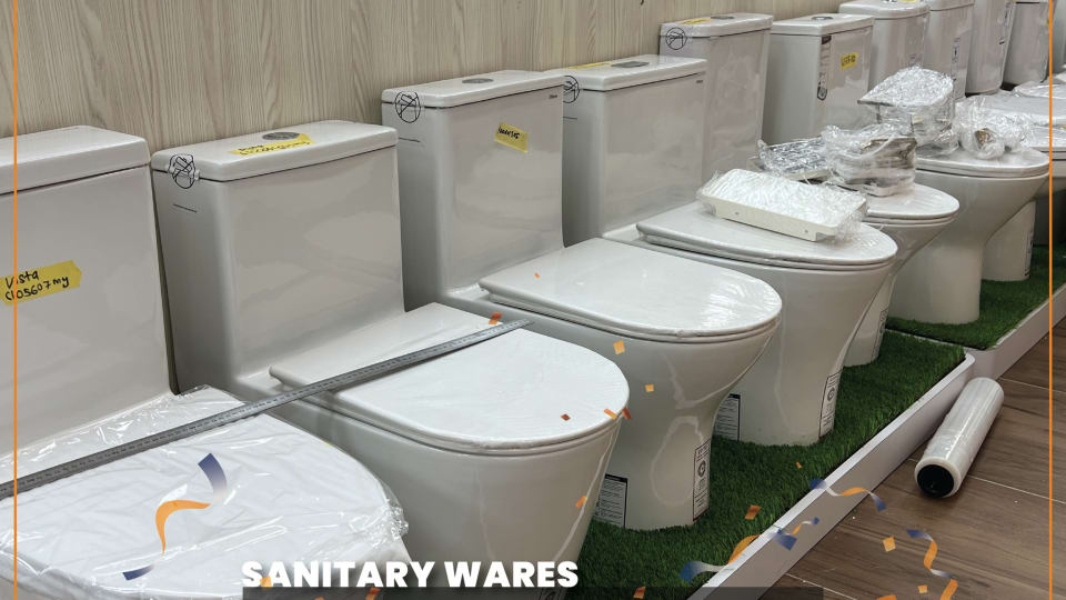 Toilet bowl display at Jubin BMS Puchong Kinrara showroom
